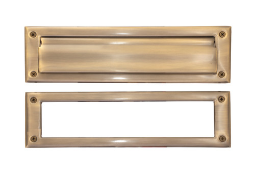 Mail Slot - 3in x 10in - Antique Brass